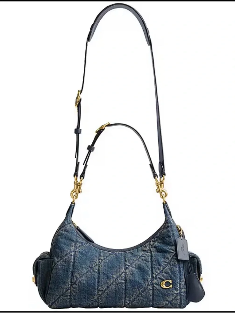 Juliet Soft Quilted Loved Denim Pocket Bag 30
